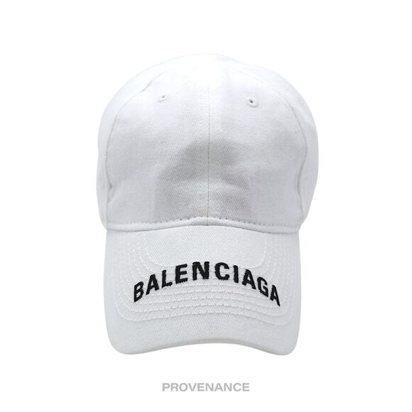 🔴 Balenciaga Embroidered Logo Cap Hat - White - Picture 1 of 10
